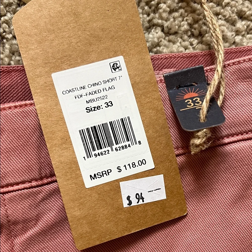 Faherty Dusty Rose Men's Flat Front Shorts